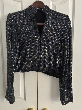 MLV Black and Gold Sequin Blouse
